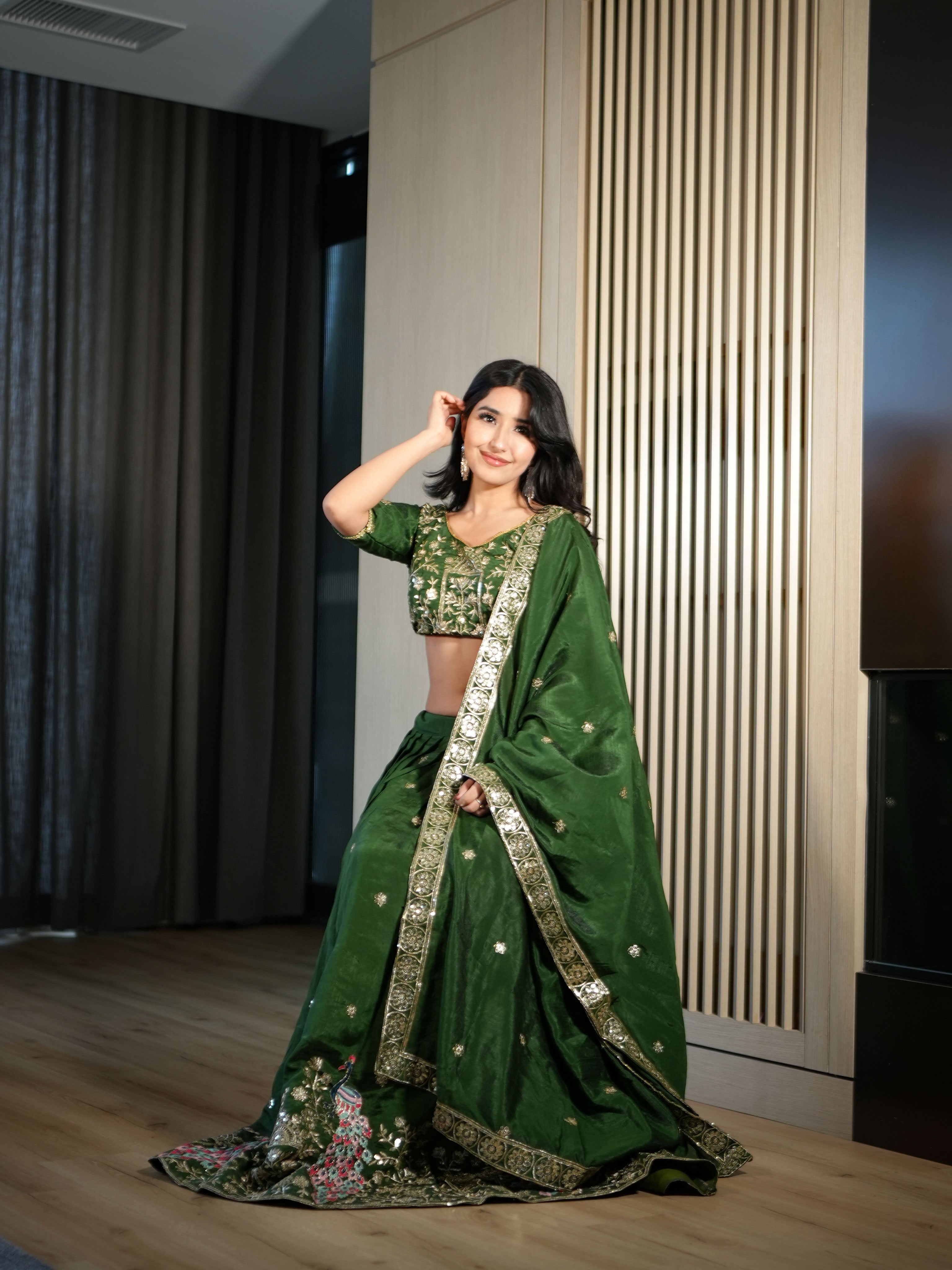 Vichitra Silk Lehenga Choli with Dupatta | Embroidered Wedding Wear Set