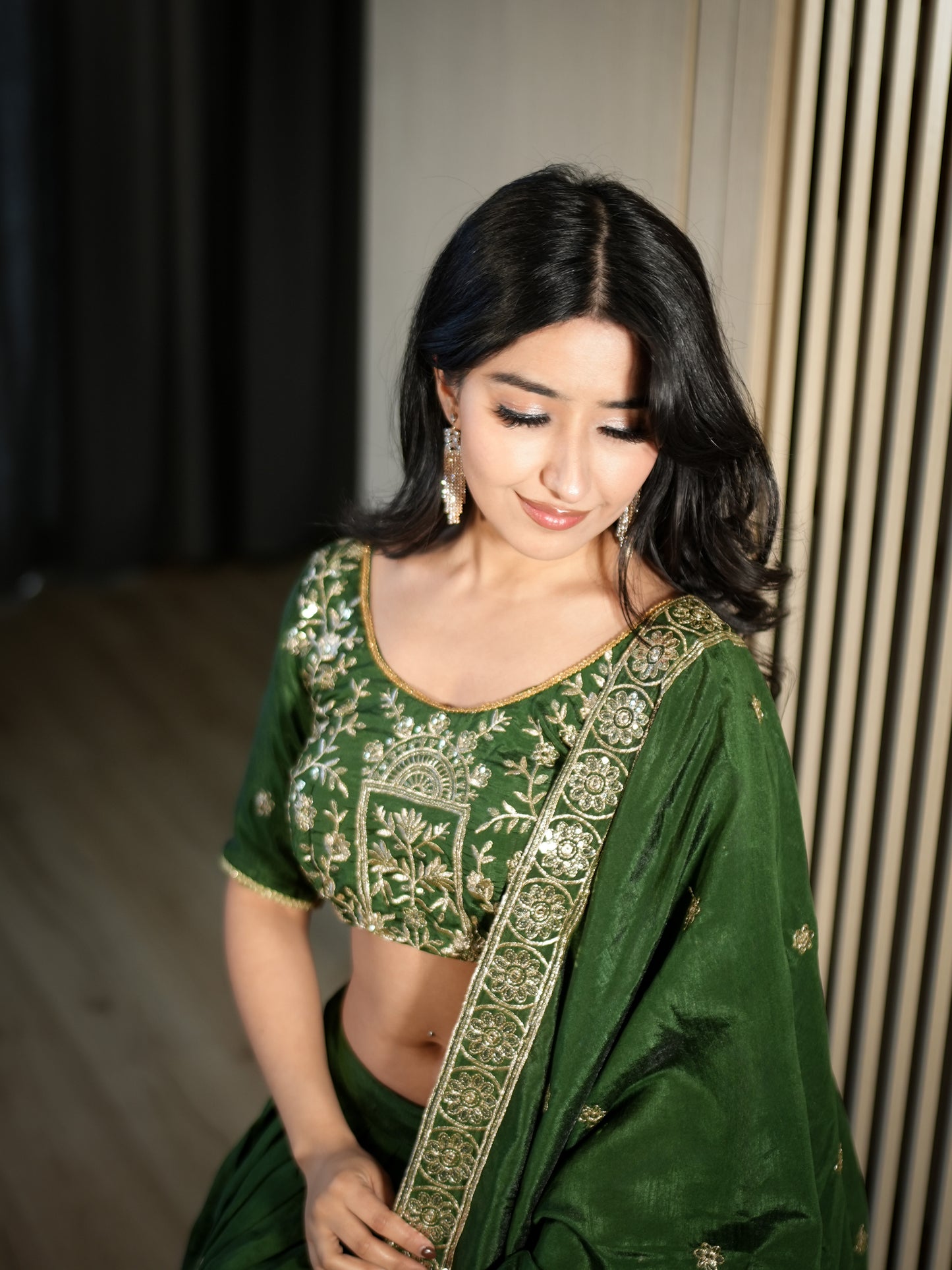Vichitra Silk Lehenga Choli with Dupatta | Embroidered Wedding Wear Set