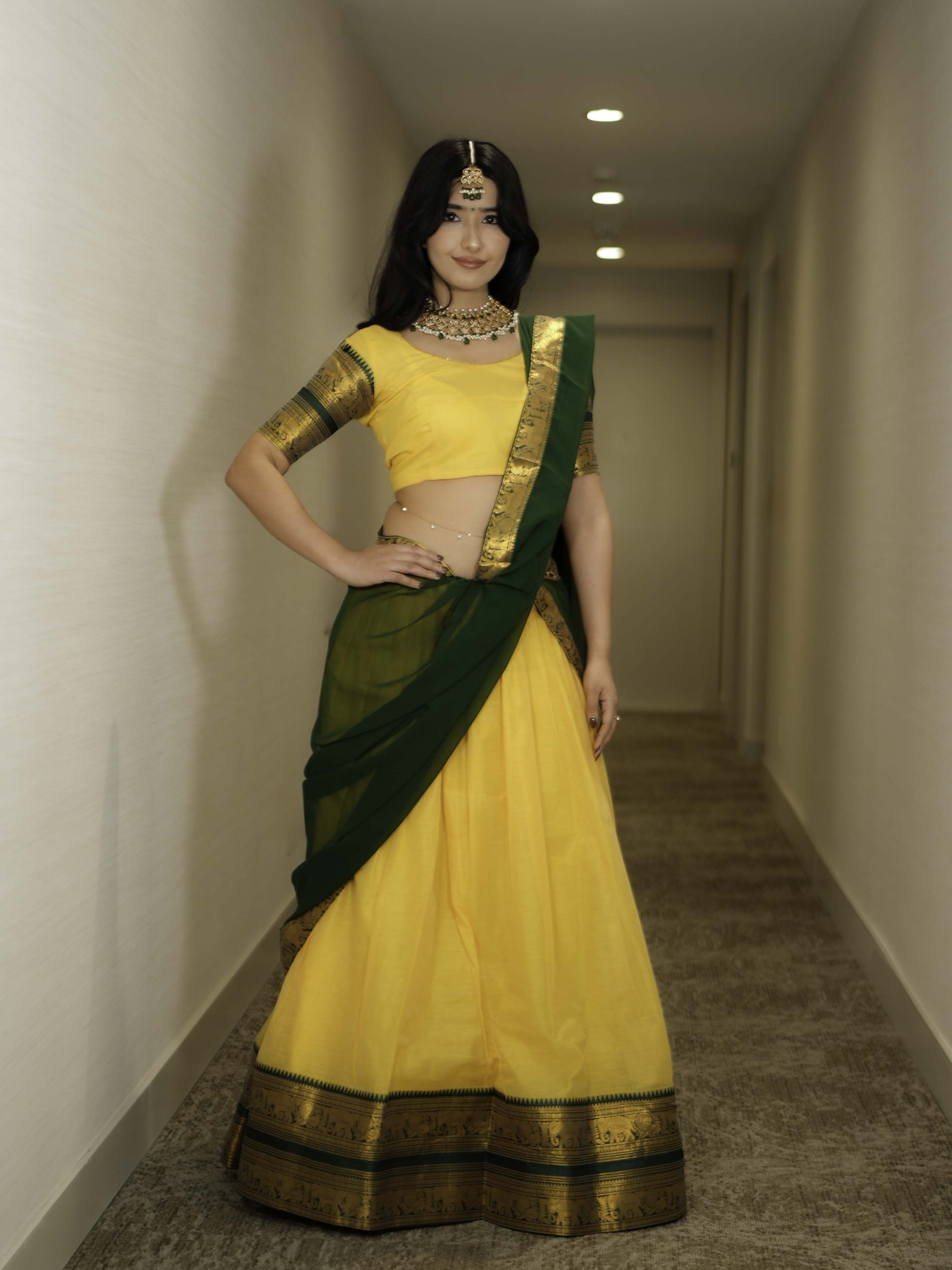 Kanjivaram Silk Lehenga Choli with Zari Weaving Dupatta Wedding Wear