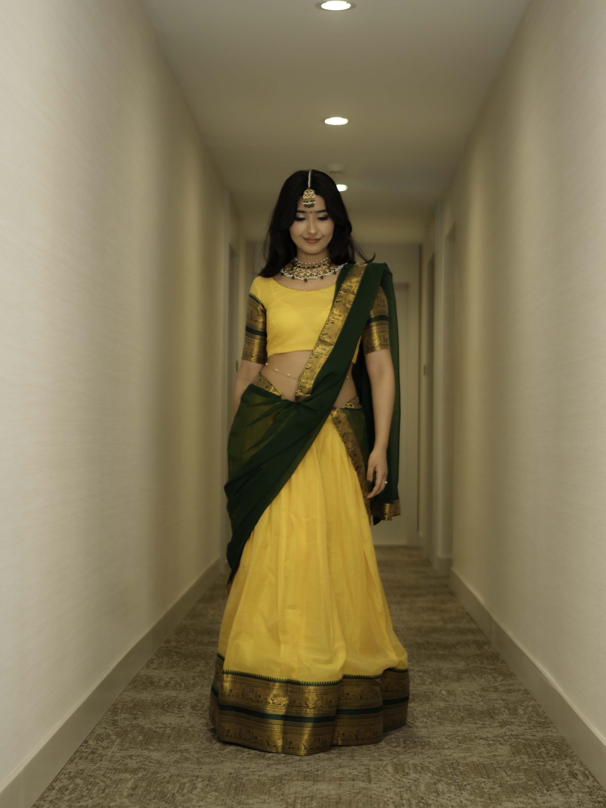 Kanjivaram Silk Lehenga Choli with Zari Weaving Dupatta Wedding Wear