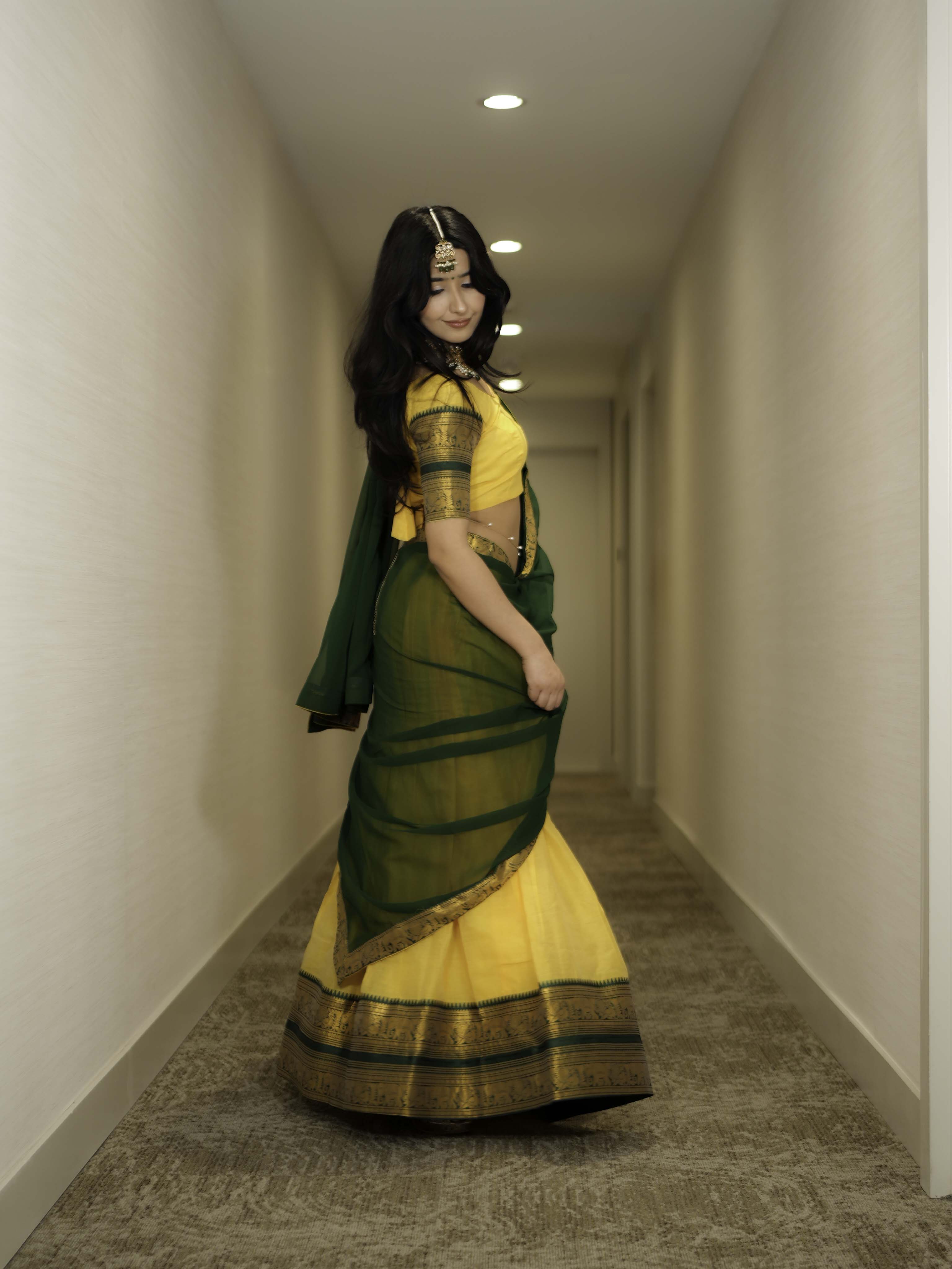 Kanjivaram Silk Lehenga Choli with Zari Weaving Dupatta Wedding Wear