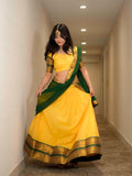 Kanjivaram Silk Lehenga Choli with Zari Weaving Dupatta Wedding Wear