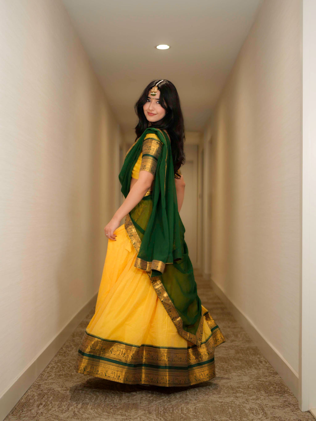 Kanjivaram Silk Lehenga Choli with Zari Weaving Dupatta Wedding Wear