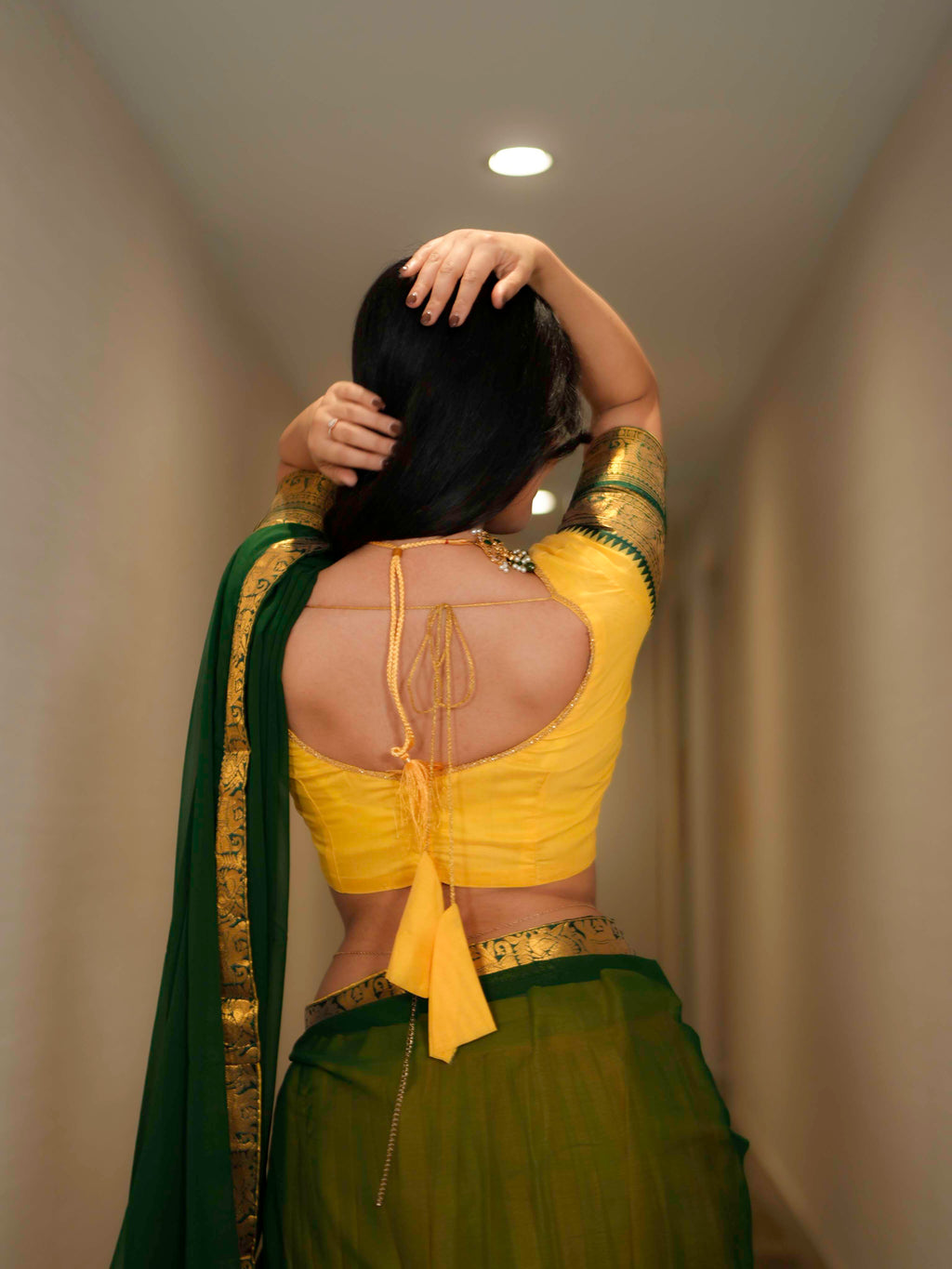 Kanjivaram Silk Lehenga Choli with Zari Weaving Dupatta Wedding Wear