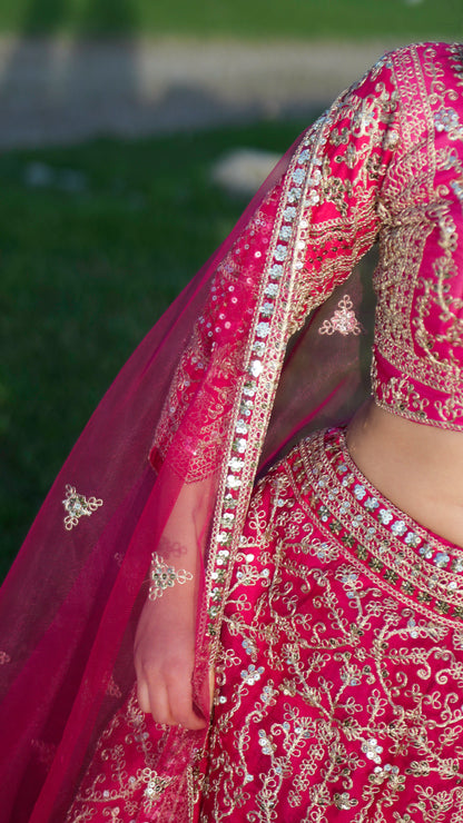 Butterfly Net Lehenga Choli with Sequins Embroidery Wedding Wear