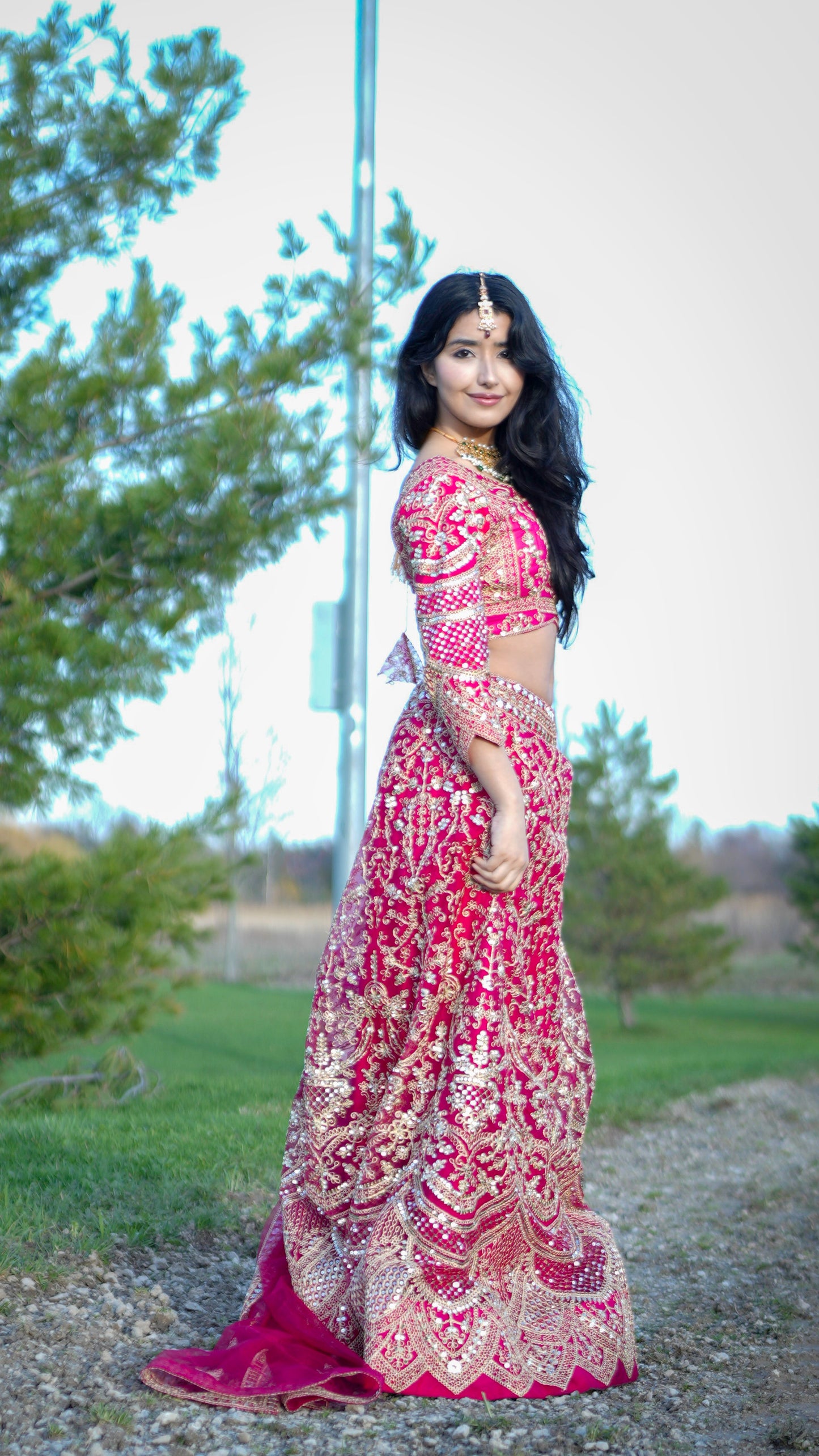 Butterfly Net Lehenga Choli with Sequins Embroidery Wedding Wear