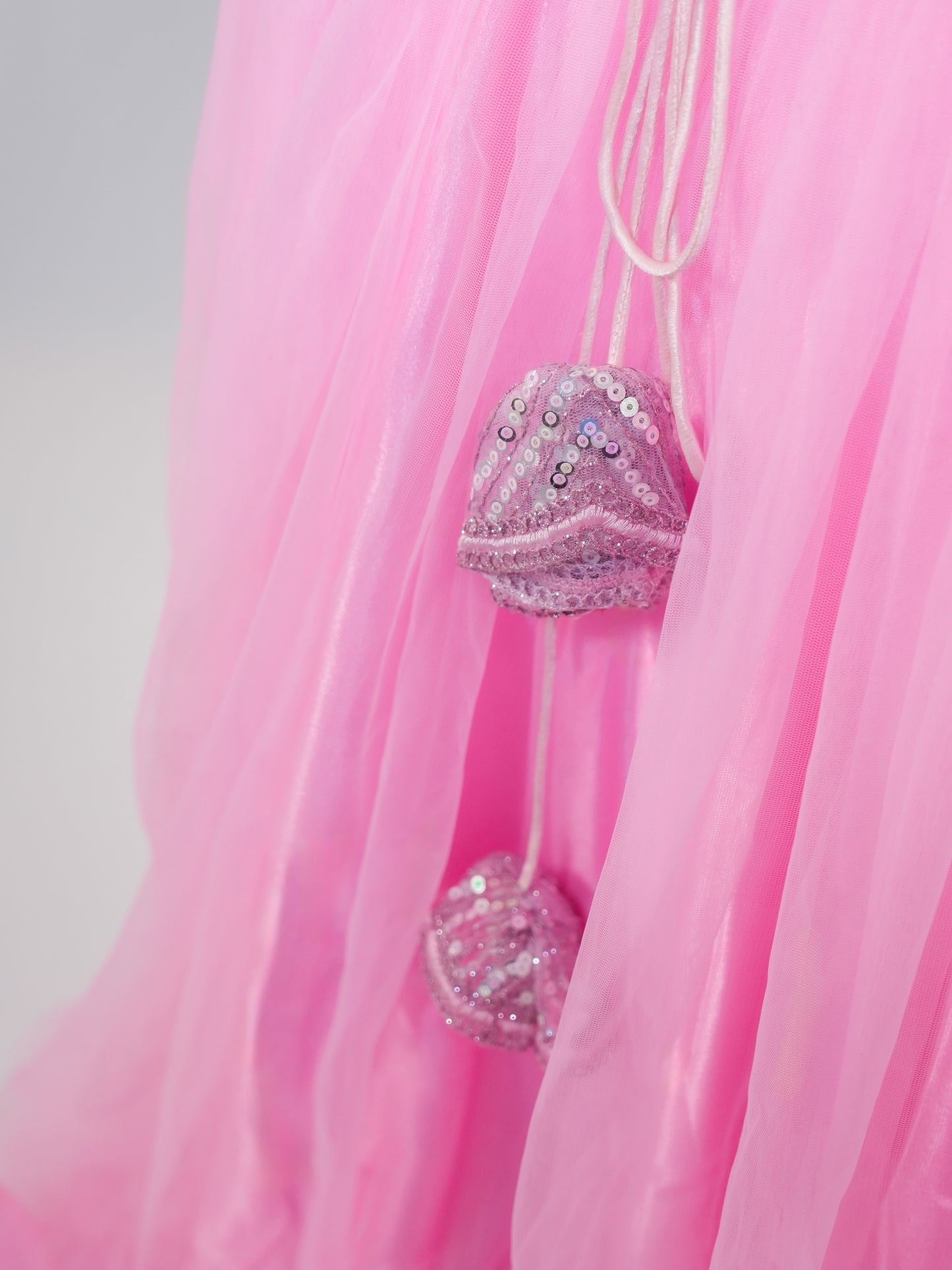 Pink Corset Blouse with Net Skirt Party Wear Designer Co-ord Set