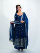 Royal blue Embroidered Anarkali Suit with Dupatta & Palazzo Festive Wear Set