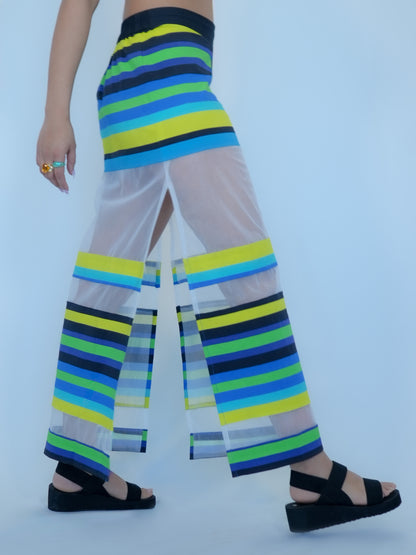 Karishma Kapoor Inspired Striped Co-Ord Set with Sheer Skirt | Bollywood Tube Top Outfit for Women | Inspired by song “Pyar Dilo Ka Mela Hai.”