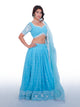 Sky Blue Bollywood Inspired Lehenga Choli Set for Women – Printed Georgette Fabric with Embroidered Border & Dupatta