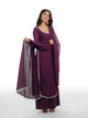 Purple Georgette Straight Suit Set with Dupatta | Designer Salwar Suit