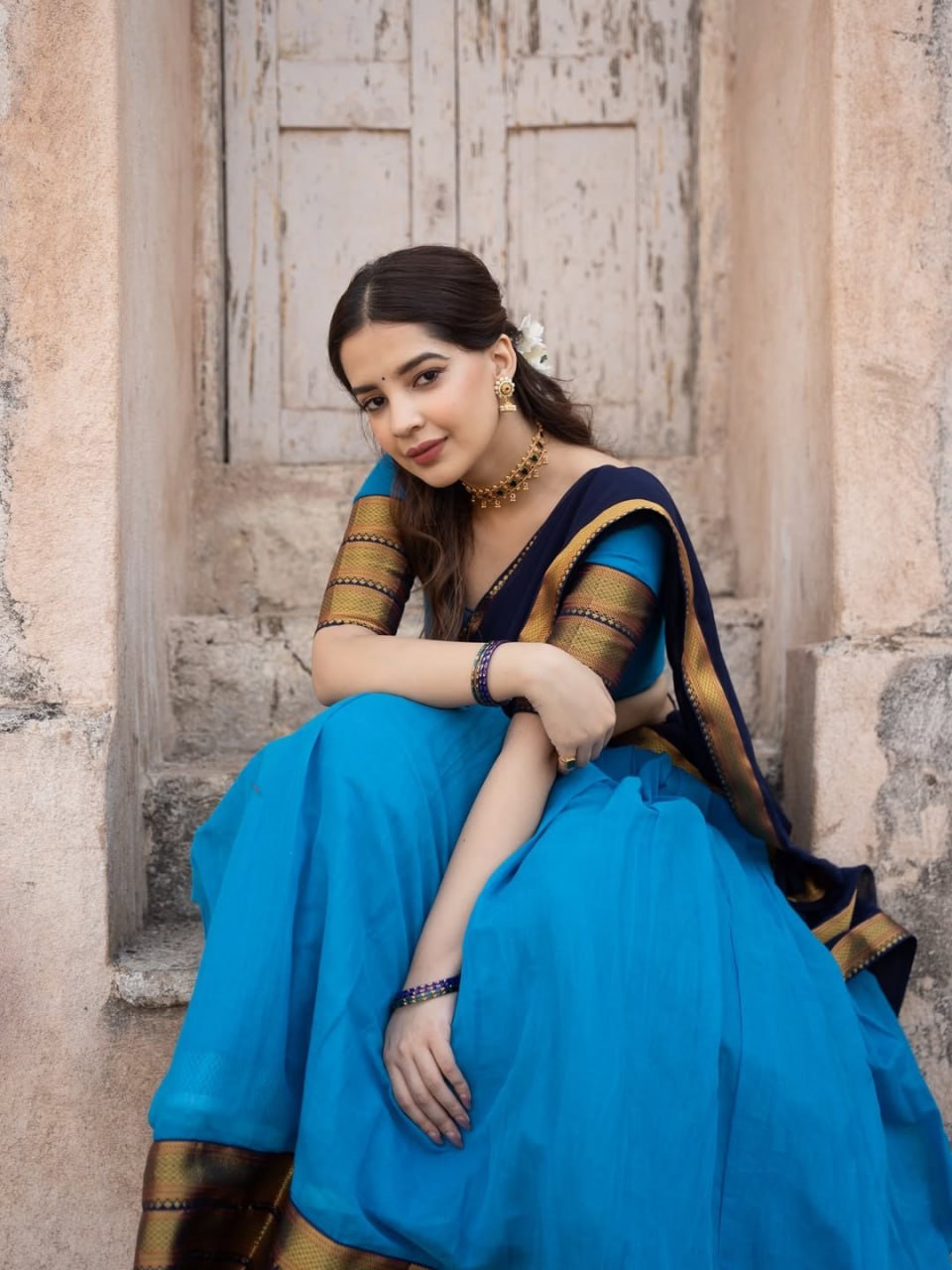 Kanjivaram Silk Lehenga Choli with Zari Weaving Dupatta Wedding Wear