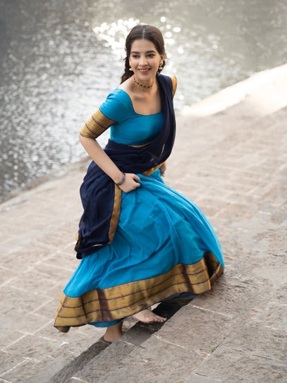 Kanjivaram Silk Lehenga Choli with Zari Weaving Dupatta Wedding Wear