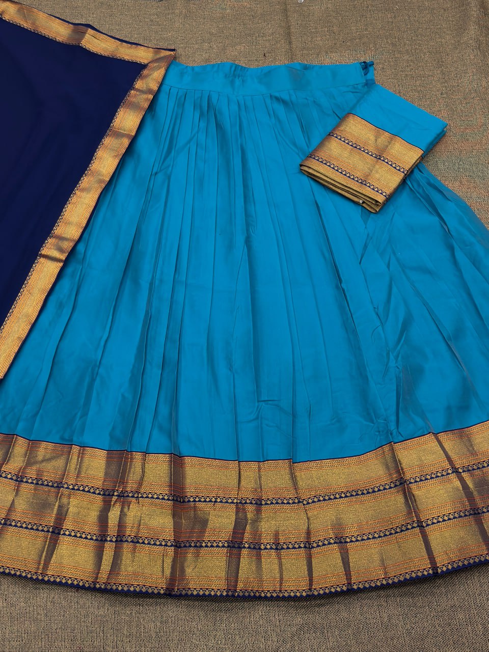 Kanjivaram Silk Lehenga Choli with Zari Weaving Dupatta Wedding Wear