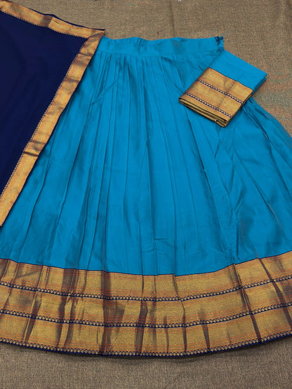 Kanjivaram Silk Lehenga Choli with Zari Weaving Dupatta Wedding Wear