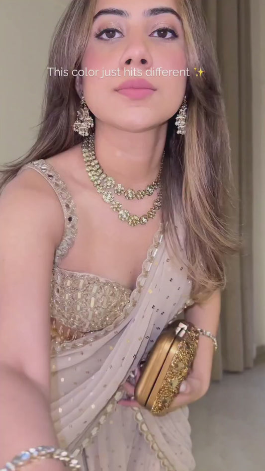Designer Faux Georgette Ready to Wear Lehenga Saree with Embroidered Blouse image 2