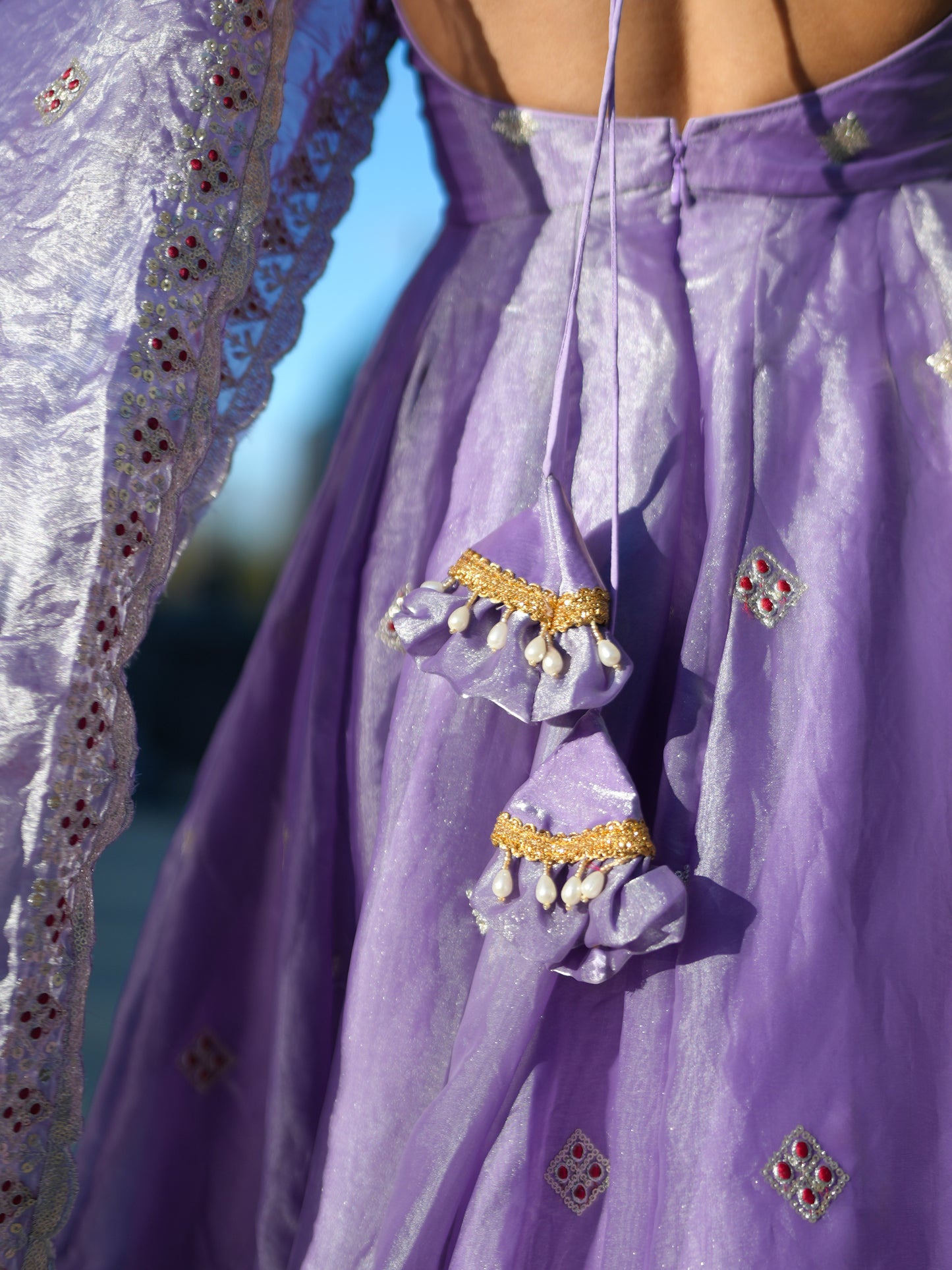 Lavender Fendy Silk Anarkali Set | Filmy Closet